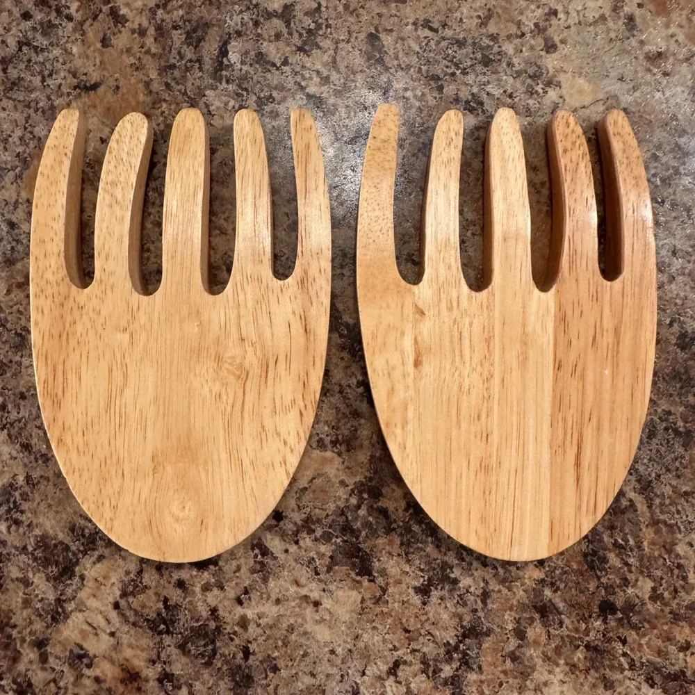 Big Dippers‎ Wooden Salad Hands Servers Constellation Engraved Set of 2 Brown